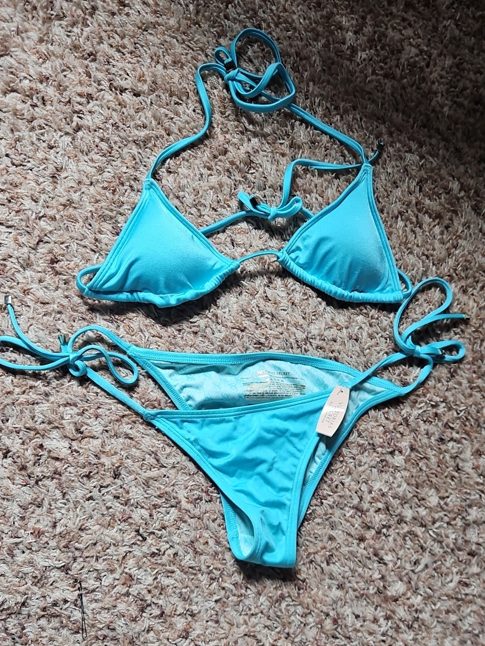 Victoria's Secret Bright Turquoise String Bikini